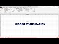 How to unhide status bar in excel