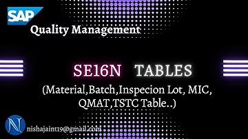 SAP QM TABLES | SE16N | SAP Quality Management