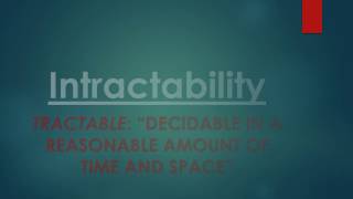 Intractability in Theory of Computation