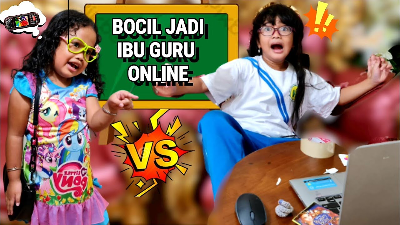 Haha Gawat 😂 Bocil Jadi Ibu Guru Online 💞 Hanum Sekolah Online Nya