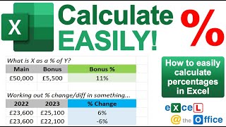 How to Calculate Percentages % in Excel EASILY! by Excel at the Office 1,311 views 10 months ago 3 minutes, 41 seconds