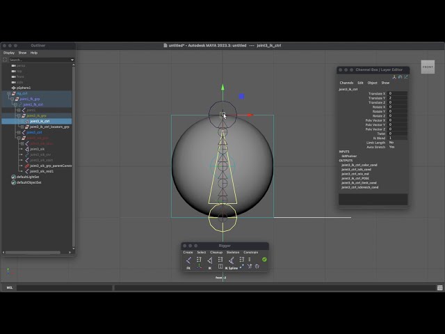 Rigging a stretchy ball using the Rigger for Autodesk Maya