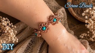 Link chain wire bracelet step by step | Chain mail bracelet tutorial