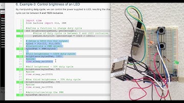 Control brightness of an LED - PWM - ESP8266 - MicroPython