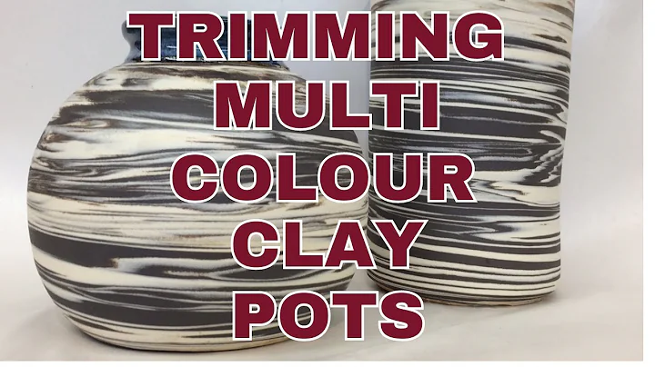 Trimming Multi Colour Pottery on the Wheel with Ci...