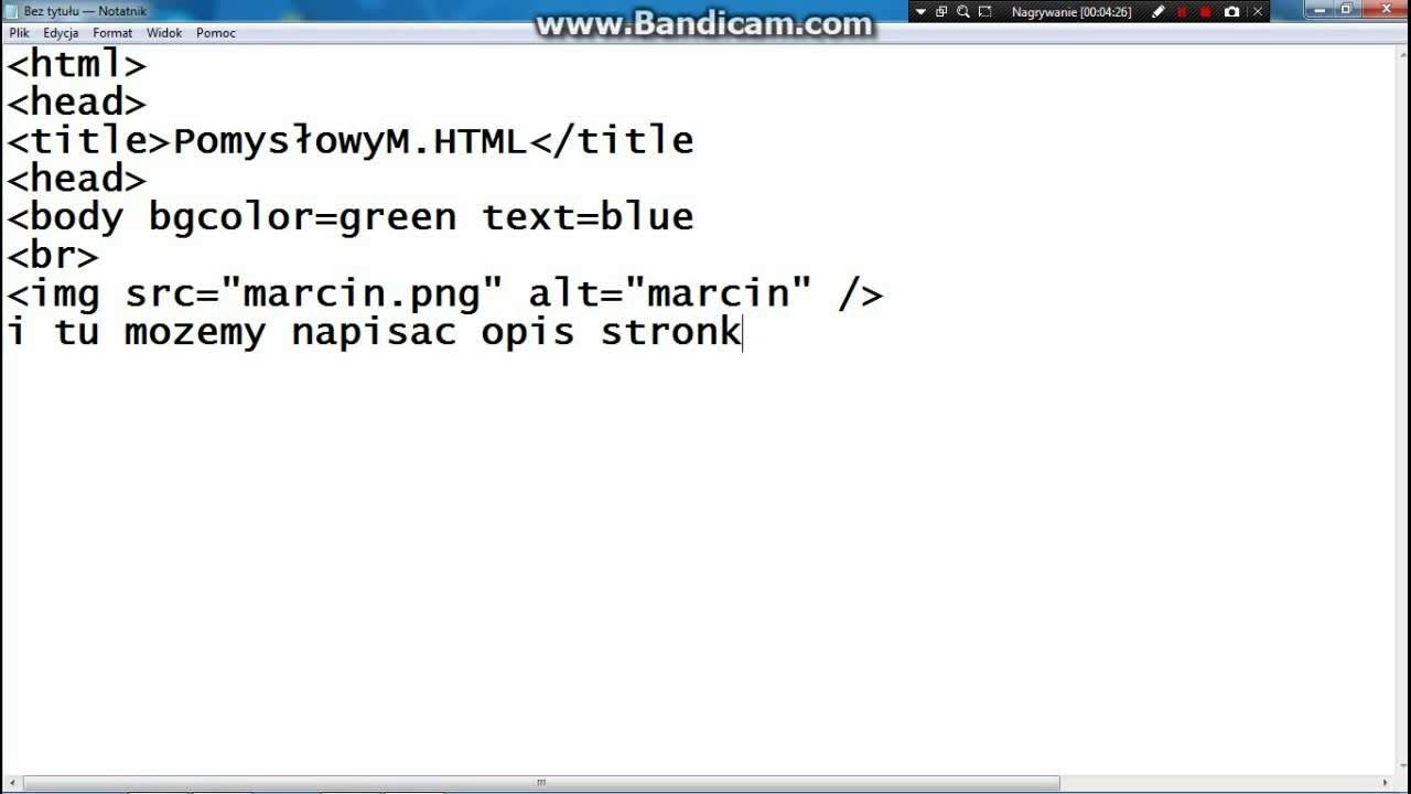 Jak zrobić stronę HTML w notatniku YouTube