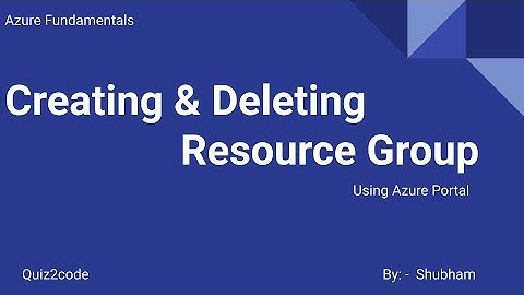 How to create & delete Resource Group using Azure portal