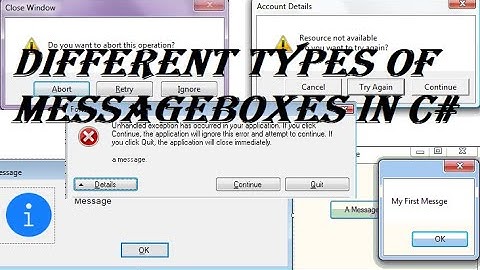 Different Types of Message-Boxes in WPF using C#