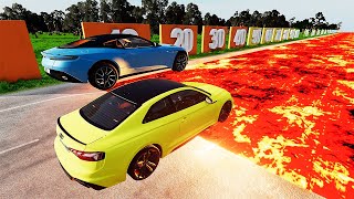 Cars VS LAVA Parkour Challange - Bmw Audi Mercedes / BeamNG Drive