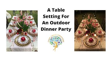 A Table Setting For An Outdoor Dinner Party