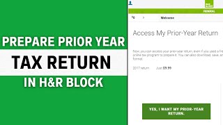 How To Prepare Prior Year Tax Return Using H&R Block Online 2024 | File Previous Years Taxes