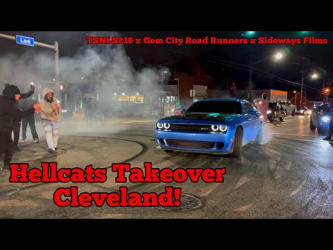 Hellcats Takeover Cleveland WILD Car Meet
