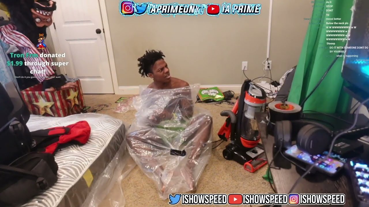 IShowSpeed Tries Vacuum Challenge then This Happens...