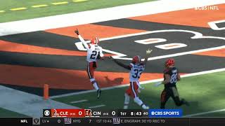 Denzel Ward 100 YARD PICK 6 on Joe Burrow