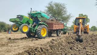 Blippi Wheel Loader Tractors Working Jcb 3dx Backhoe Loader Machine Loading Mud In John deere b