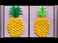 Easy paper crafts pineapple  3d paper pineapple  art and craft with paper  simple craft ideas