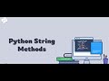 String methods in Python #100daysofpython #pythonprogramming
