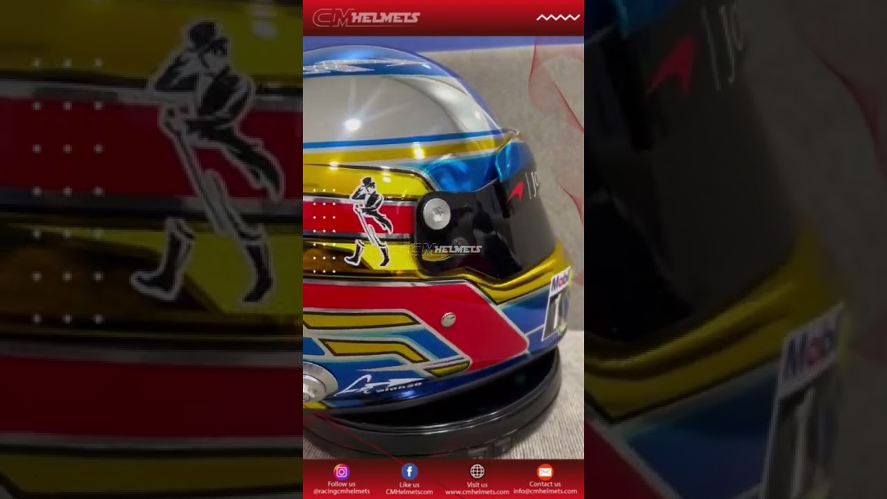 FERNANDO ALONSO 2016 MONACO GP CUSTOM F1 HELMET - FULL-SIZE REPLICA 