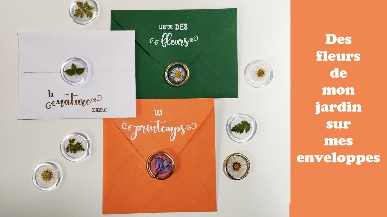 Tutoriel carterie: On décore nos enveloppes avec les fleurs du jardin