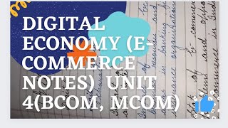 Digital Economy E-Commerce Notes Unit 4 Bcom, Mcom