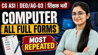 COMPUTER Full Forms Most Important Questions 2026🔥| CG DEO/AG-03 | ASI/SI | शिक्षक भर्ती| Short cut