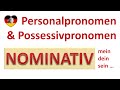 Deutsch lernen personalpronomen und possessivpronomengerman personal and possessive pronouns