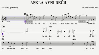 AŞKLA AYNI DEĞİL--Am--(Play Along)--:Guitar,Keyboard,Flute,Violin,Melodica,Ukulele,Recorder. Resimi