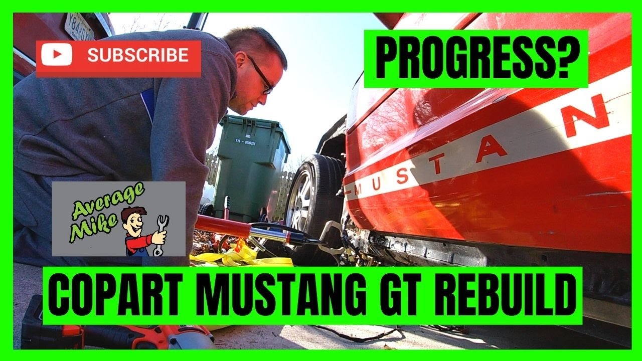 We STRAIGHTEN the METAL on our SALVAGED COPART MUSTANG GT or at least