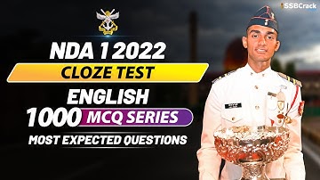 NDA 1 2022 | 1000 Most Expected Questions In English | Cloze Test Live Class