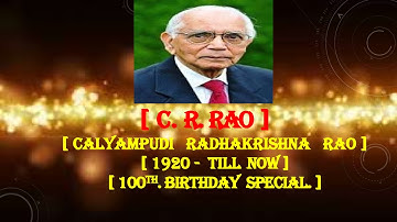 #Introduction to Great Indian🇮🇳_American🇺🇸_#Statistician/Mathematician_#Dr.Prof.CR Rao:-