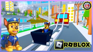 Paw Patrol Chase Mission🎢 Part 2 Create a Cart Ride! Amazing Roller coaster - 阿奇的任務-雲霄飛車 Roblox 機械方塊