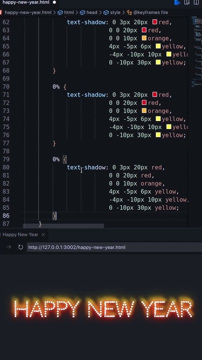 How to Create Fire Effect on Text using HTML CSS | Happy New Year ...