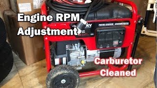 Generator Carburetor Cleaning and Engine Speed Adjustment