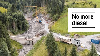 Battery power for construction in remote alpine regions – Energy storage LPO 100 in action| Liebherr