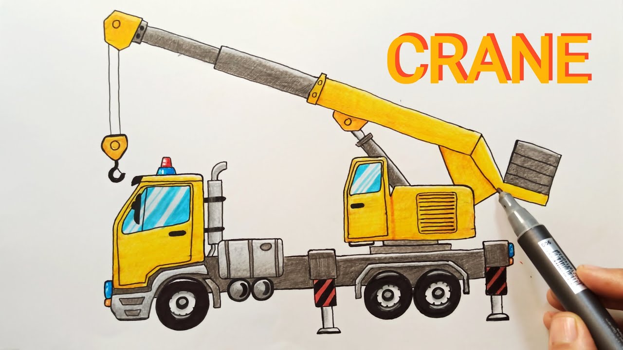 Construction Crane Building Blocks Drawing Stock Illustration - Download  Image Now - Toy Block, Sketch, Crane - Machinery - iStock