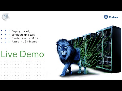 ProLion Live-Demo: Deploy, install, configure and test ClusterLion for SAP in Azure in 15 minutes.