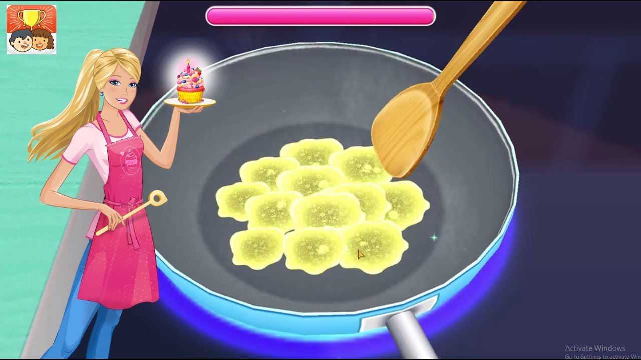 Main Masak Masakan Membuat Kue Berbie Permainan Anak 