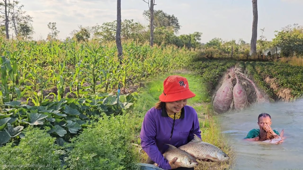 ขุุดมันแกว​ มันเทศจ้า​ หว่านแหหาปลา​ ลงทุ่งนาหาอยู่หากินหน้าแล้ง​ วิถีชิวิตอีสานบ้านนา​ 5ก.พ.69