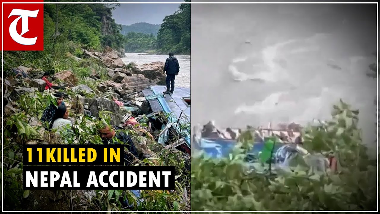 11 killed as Indian passenger bus plunges into river in Nepal - YouTube