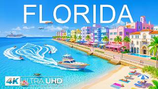 Florida 4K Drone Footage | Miami Beach, Scenic Coastline &amp; Luxury Yachts, Emerald Blue Paradise