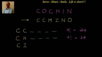 Permutations :  IIT 2009 -  Number of words before COCHIN in dictionary