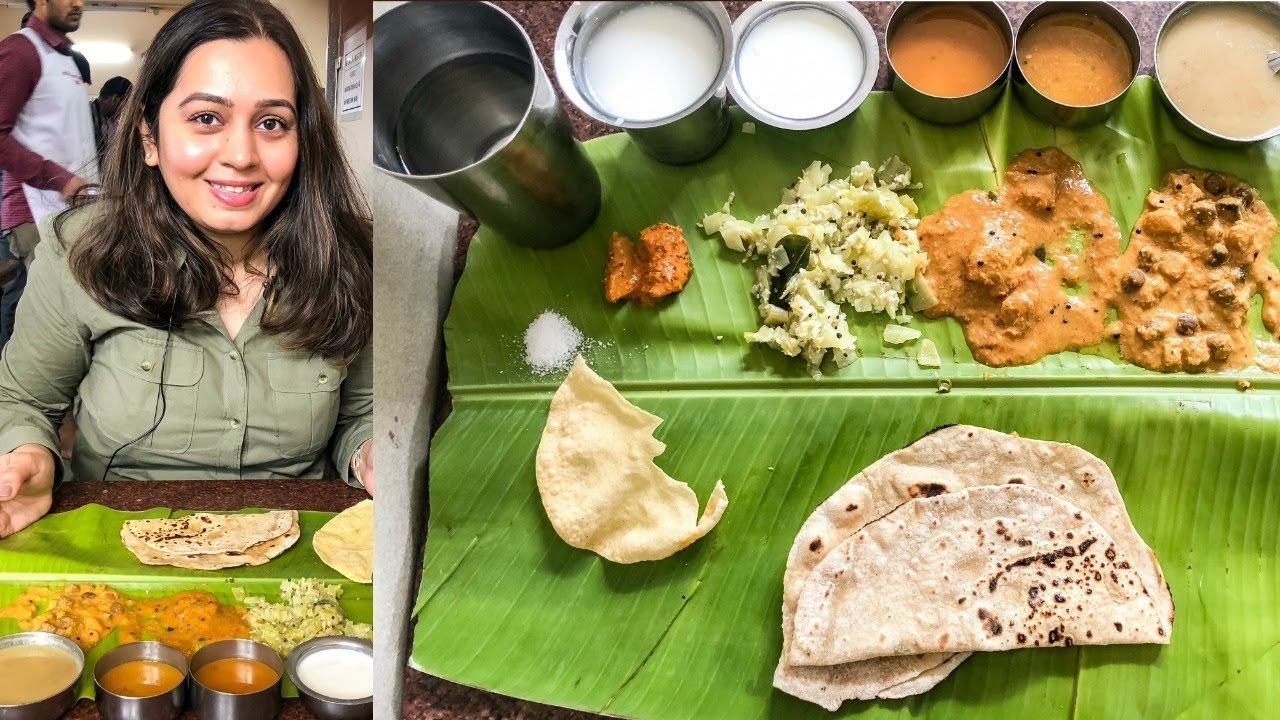 SOUTH INDIAN THALI On BANANA LEAF South Indian Food In Mumbai YouTube