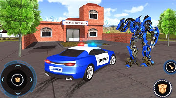 Police Robot Police Car Simulation - Fighting Robot Car Chase Android Gameplay