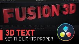 DaVinci Resolve FUSION -  How to create a nice 3D TEXT with soft lights, shadows and texture