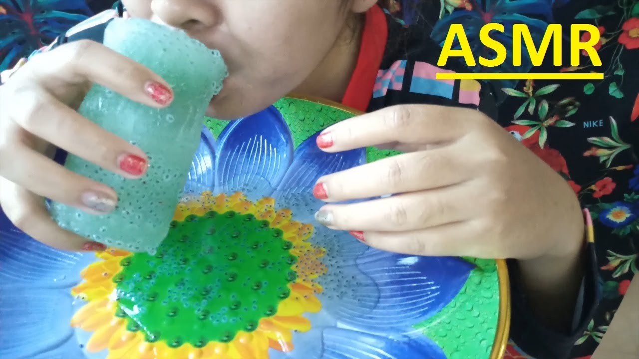 Basil Seeds in Bottle ICE EATING ASMR [SEYTV] YouTube