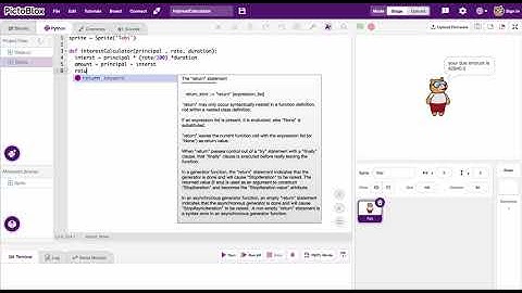 Making an Interest Calculator with Pictoblox and Python