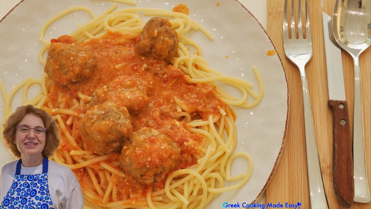 Greek fried Meatballs Keftedes in Rich Tomato Sauce - Κεφτέδες Τηγανιτοί σε Πλούσια Σάλτσα Ντομάτας | Greek Cooking Made Easy