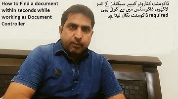 How a Document Controller Find/Trace a Document | document control work - Urdu/Hindi