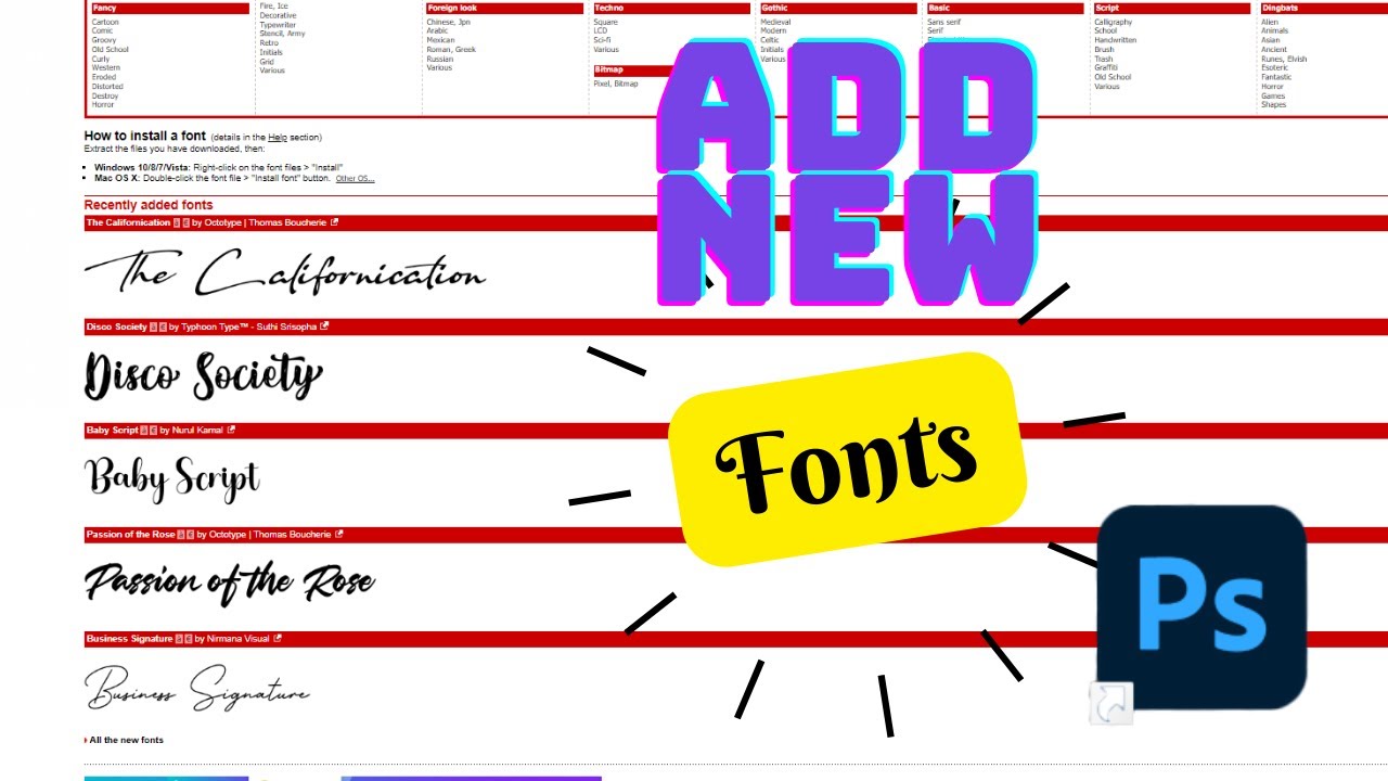How to add new fonts to adobe photoshop quick photoshop tutorial