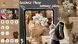 How to make your Phone Aesthetic 🤎☕️ Samsung Galaxy A73 ✨️ Setup & customization aesthetic 🎀